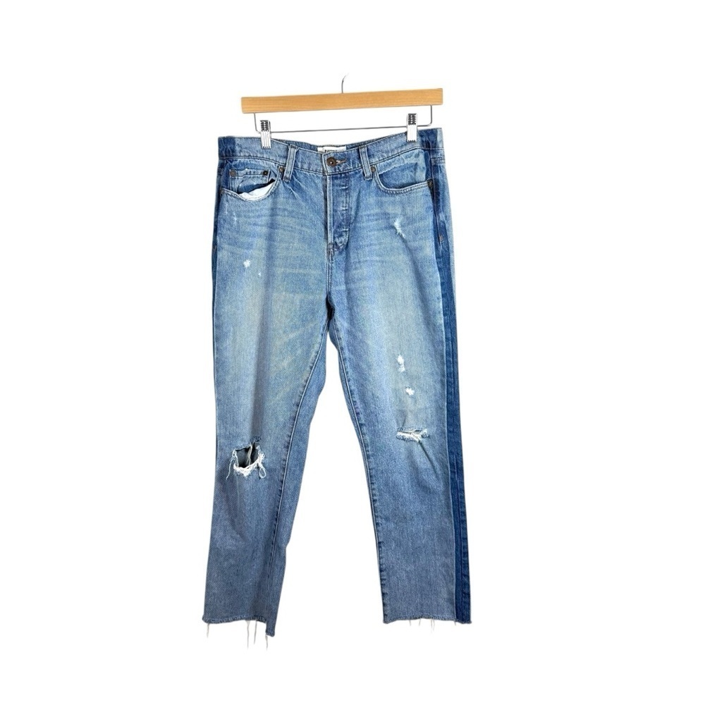 Pistola Women’s High Rise Distressed Straight Leg Jeans Blue Size 30